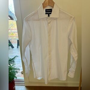Bonobos Subtle Pattern White and small polka dot dress shirt.